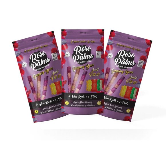 3 PACK Gummy Bear Rose Petals and Palm Leaf / Blunts Wraps - Picture 1 of 3